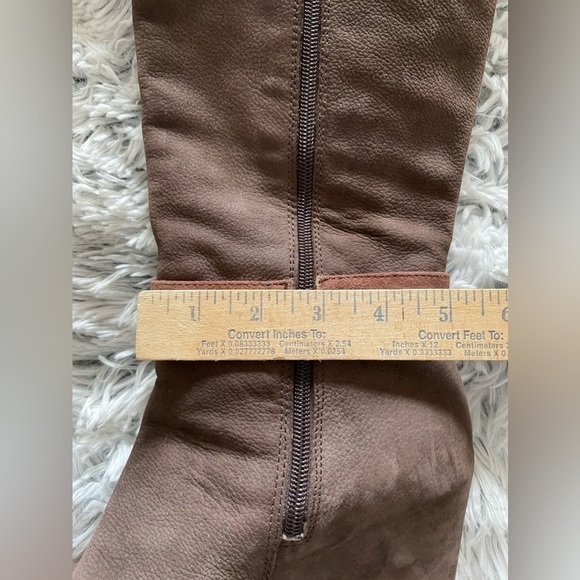Napoleoni Made in Italy Tall Wedge Heel Brown Suede Winter Boots Size 39 USA 9 - Picture 13 of 16